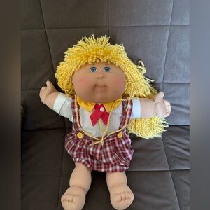 Plaid Outfit Doll with Yellow Hair